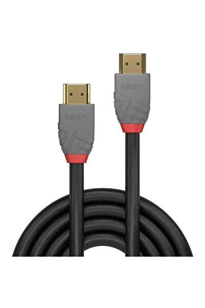 LİNDY Cablu video Anthra, HDMI tată - HDMI tată, v2.0, 2m, Negru-Gri