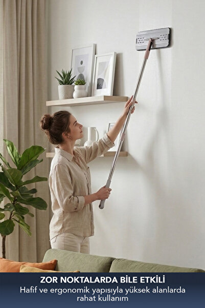 Lavine Flat Mop Temizlik Seti Dik Kovalı Tablet Mop Paslanmaz Çelik Saplı Premium Kova