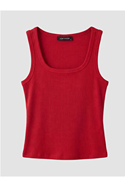 LC Waikiki New Season Red Square Collar Women's Undershirt