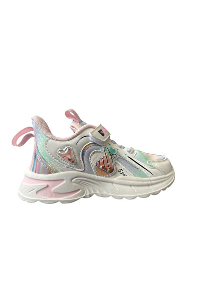 R-Walker Children's sports shoes, synthetic leather material, white, Heart White