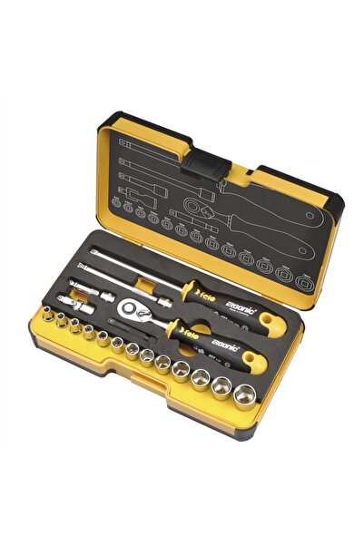 FELO Trusa chei tubulare si accesorii R-GO, 1/4", 19 piese