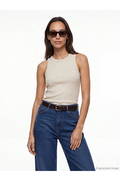 LC Waikiki LCW EVERYDAY Γκρι Γυναικεία Μπλούζα με Λαιμόκοψη Ποδηλάτου