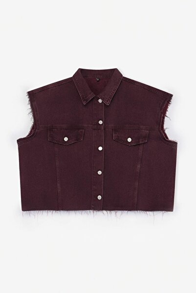 Trendyol Curve Burgundy Oversized /Wide Fit 100% Cotton Non-Stretch Large Siz...