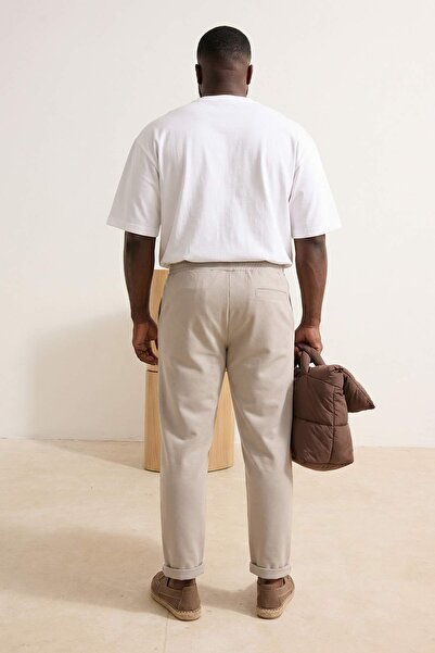 Trendyol Collection Beige Men's Large Size Trousers Tmnss26Ar00003