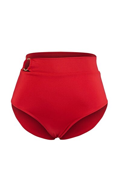 Trendyol Curve Red High Waist Accessory Plus Size Bikini Bottom Tbbss26Cr00001