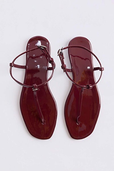 TRENDYOL SHOES Γυναικεία Σανδάλια Βουργουνδίας