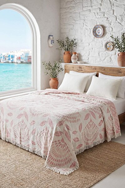 TRENDYOLMİLLA HOME Διπλό κάλυμμα κρεβατιού με φλοράλ σχέδια 200x230 εκ.