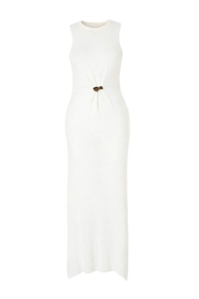 Συλλογή Trendyol Εκρού Πλεκτό Μάξι Φόρεμα Παραλίας με Λεπτομέρεια Αξεσουάρ κα...