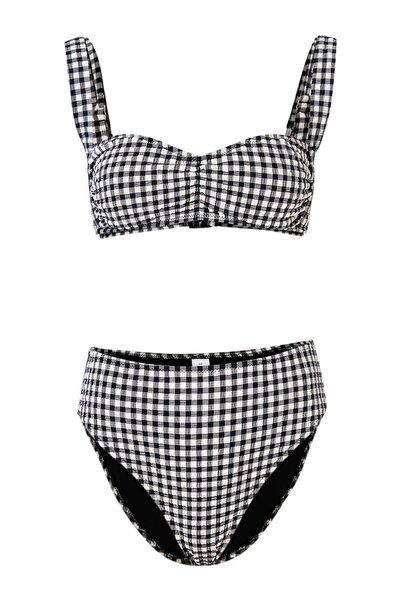 Trendyol Kollektion Bralette mit Gingham-Muster und strukturierter Textur, be...