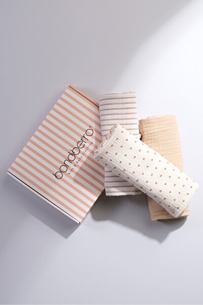 Bondberro صندوق خاص يحتوي على 3 قطع من غطاء وسجادة من الموسلين مكونة من طبقتي...