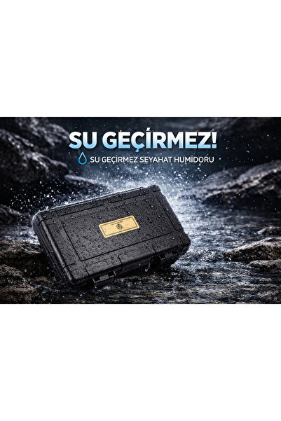 CONQUİSTADOR Black Travel Humidor 4'lü 60-64 Rıng- Seyahat Humidoru