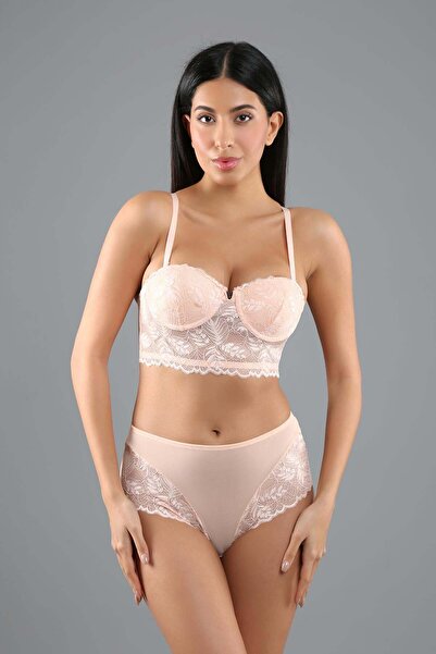 C&City Σετ εσώρουχα σουτιέν με στράπλες υποστήριξη C14022 πούδρα