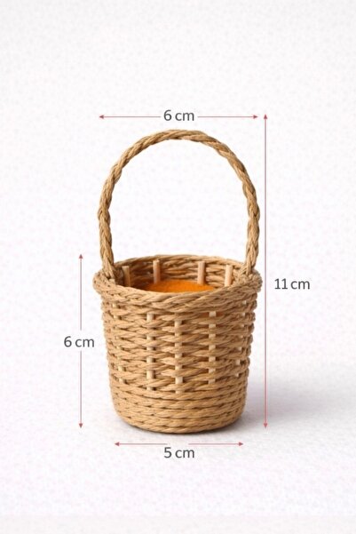 Handmade Küçük El Örmesi Hasır Sepet 1 Adet