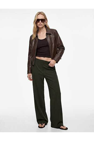 Koton Παντελόνι με ψηλή μέση και φαρδιά μπατζάκια από μείγμα βισκόζης