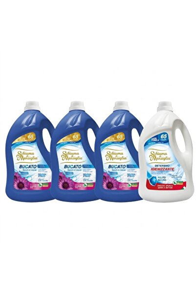 Schiuma di Marsiglia LAUNDRY Sanitizer (1) & Amethyst (3) detergent rufe 4 x ...