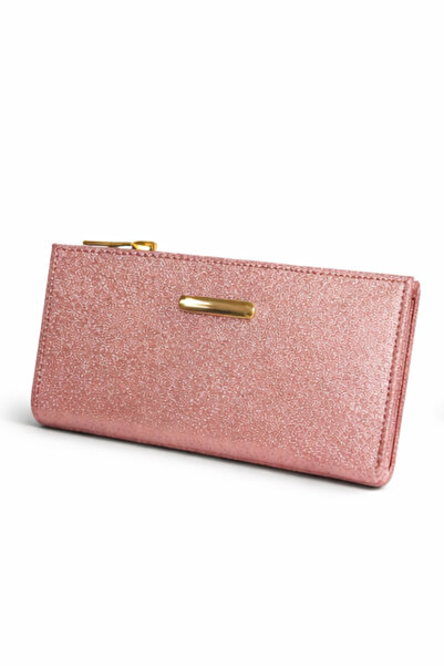 NEWISH POLO ACCESSORIES Γυναικείο πολυτελές ροζ ασημί πορτοφόλι με θήκη για κ...