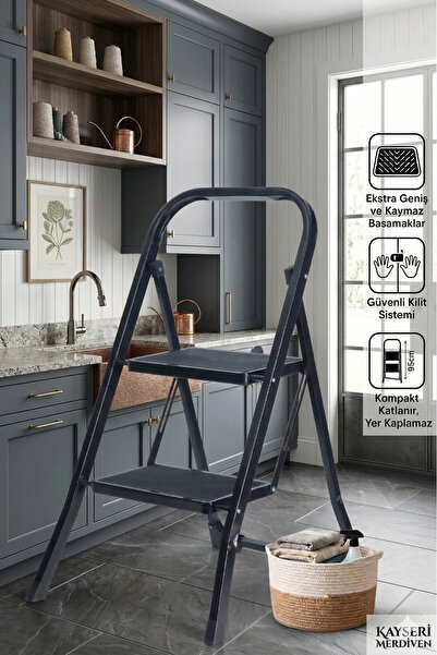 ERTEKPA MiniTower 2 Basamaklı Metal Merdiven - Ekstra Güçlü 150 kg Kapasiteli...