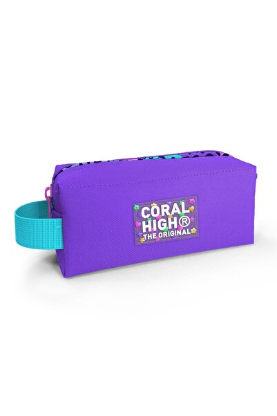 Coral High Torba za olovke sa ljubičastim leopard uzorkom za osnovnu školu, d...