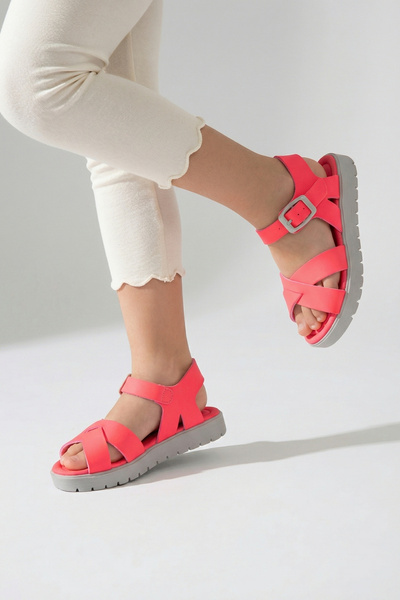 Moda Lime Παντόφλες σανδάλια για κορίτσια με άνετη σόλα, ανοιχτή μπροστινή πλ...