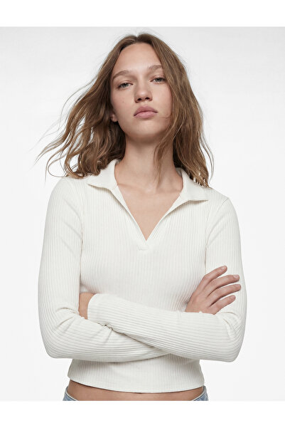 Koton Μακρυμάνικο μπλουζάκι καμισόλ με λεπτή εφαρμογή και λαιμόκοψη πόλο