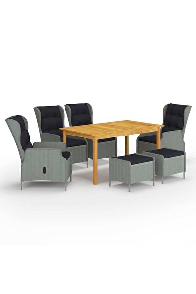 Concept Set mobilier de grădină, 7 piese, gri deschis