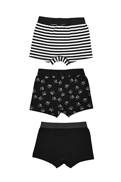 OrganicKid Cinema Erkek Çocuk Siyah Boxer Set 3'lü