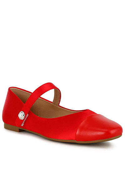 london Rag Women Red Patent Toe Cap Satin Mary Jane