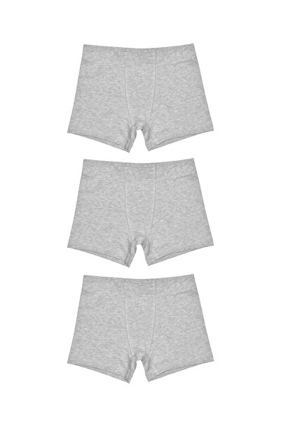 OrganicKid Basic Cotton Erkek Çocuk Gri İç Çamaşır Set 3'lü
