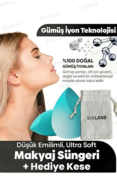 Sheland Pro Gümüş İyon Anti-Bakteriyel Makyaj Süngeri