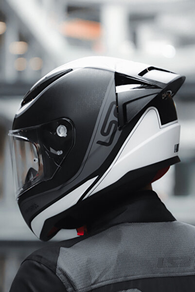 LS2 Rapıd 2 Race Deeper Mat Beyaz-Siyah Kask