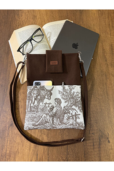 AKSESUARSEPETİ El Yapımı, Fransız Köylüsü Desenli, Cepli, Taşıma Askılı, Kılı...