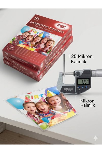 fcx LAMİNASYON FİLMİ A4 125 MİKRON 100’LÜ YÜKSEK KALİTE KORUMA VE PARLAKLIK ÇOK AL AZ ÖDE(PAC KIRTASİYE)