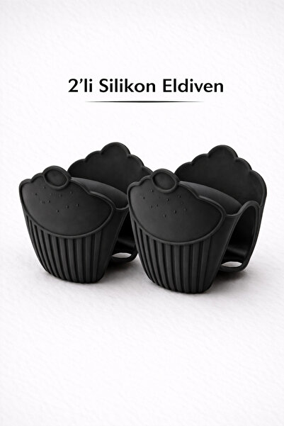 Delvos 2 Adet Silikon Fırın Eldiveni Kaymaz Mikrodalga Fırın Tencere Tepsi Tu...