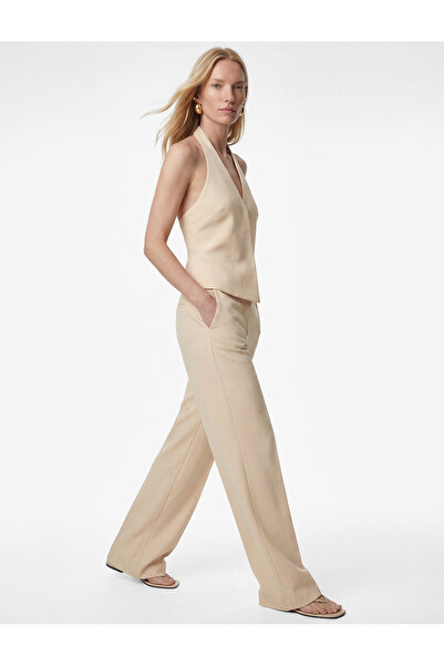 Koton Crepe Fabric High Waist Wide Leg Palazzo Trousers