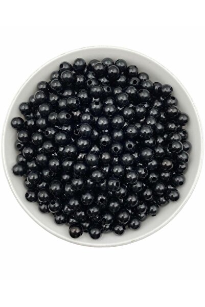 Hedef Bijuteri Perle din plastic, 50gr 8mm Mărgele din plastic negru, Mărgele...