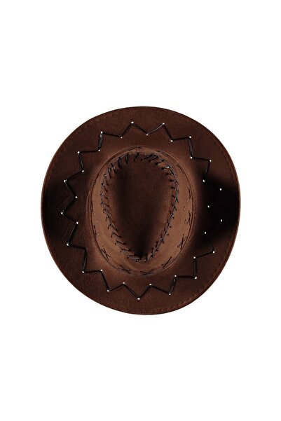 PIECE SIGNATURE Çocuklar İçin Süet Kovboy Şapka ( Açık Kahve ) ( 3-8 Yaş )