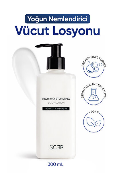 SCEP Rich Moisturizing Body Lotion | Yoğun Nemlendirici Vücut Losyonu 300 ml