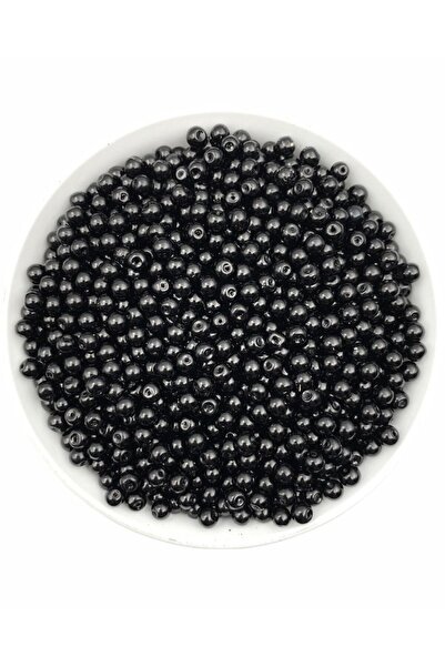 Hedef Bijuteri 50 grame de mărgele de perle de sticlă neagră de 5 mm, mărgele...