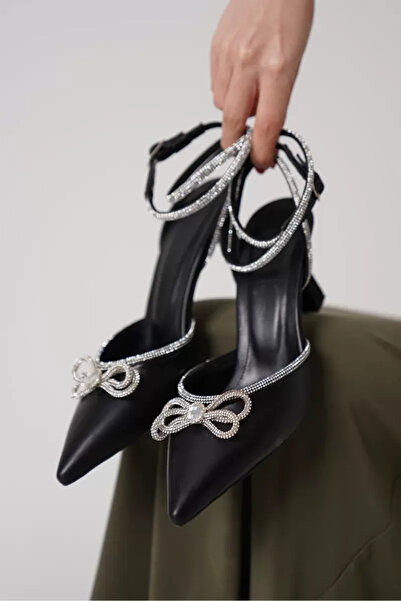 Belinora Γυναικεία παπούτσια με τακούνι από μαύρη πέτρα TR12MS05A