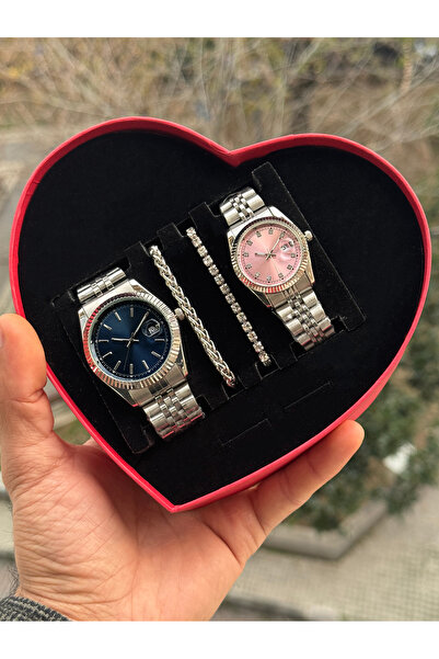 Tulpar Özel Tasarım Kırmızı Kalpli Kutusunda Takvim Fonksiyonlu Sevgili Çift ...