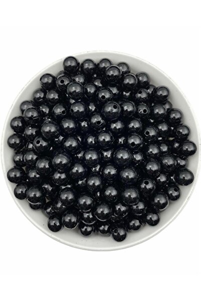 Hedef Bijuteri Perle din plastic, 50gr 10mm Mărgele din plastic negru, Mărgel...