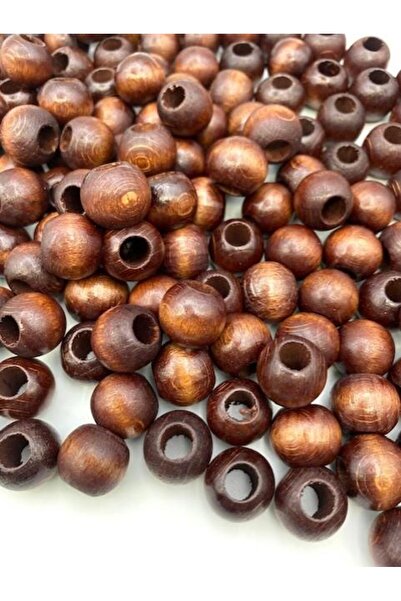 Hedef Bijuteri 16mm Brown Wood, Wooden Beads (50Gr, ~35 Beads)
