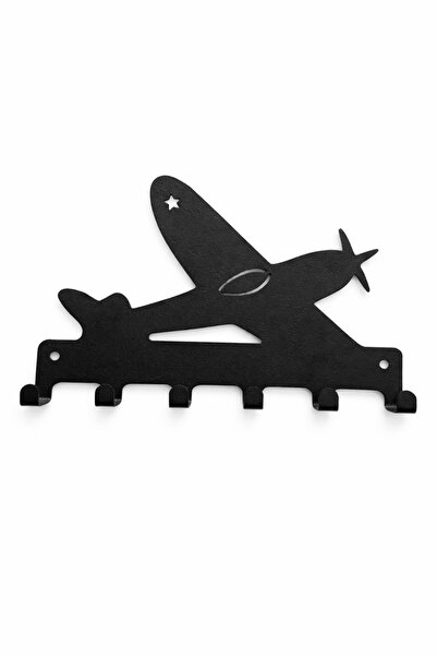 VENON Breloc din metal cu avion zburător negru, cu suport pentru agățat, deco...