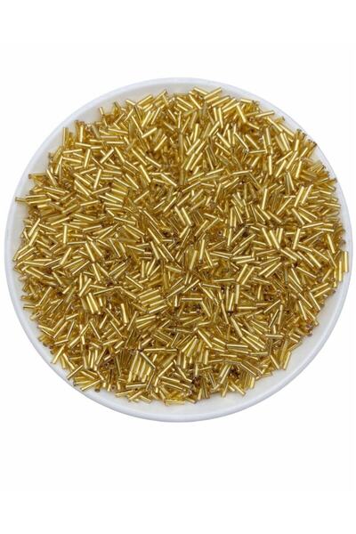 Hedef Bijuteri 50gr Altın Sarısı / Gold Renk Cam Boru Boncuk