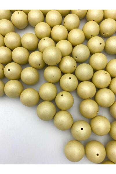Hedef Bijuteri 18mm Cream Color Matte Metallic Plastic Beads (100Gr,~28 Pieces)