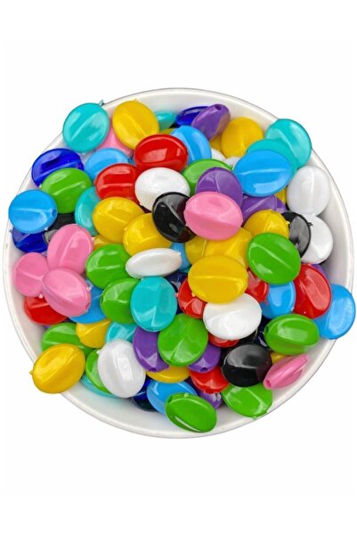 Hedef Bijuteri Mărgele plate din plastic de culoare mixtă, model migdale, bij...