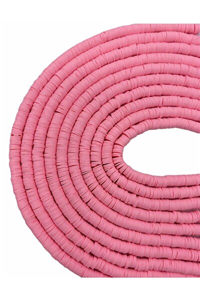 Hedef Bijuteri 8 مللي متر اللون الوردي بوليمر كلاي فيمو حبة سلسلة ، 40 سنتيمت...