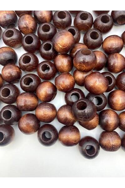 Hedef Bijuteri 20mm Kahverengi Ahşap,Tahta Boncuk (50gr,~23 Adet Boncuk)
