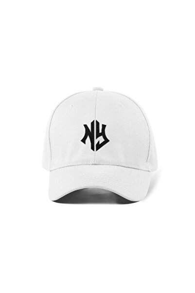 QUATEX Nakışlı Şapka – Beyaz %100 Pamuk Gabardin Unisex Model