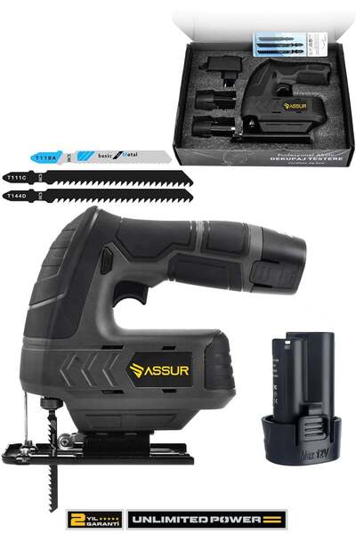 ASSUR Profesyonel 12 V Çift Akülü Şarjlı Dekupaj Testere Makinesi